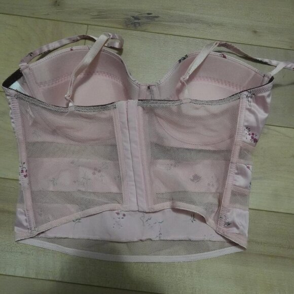💗 Pink Floral Mesh Corset Top – Size M 💗 - Picture 2 of 3